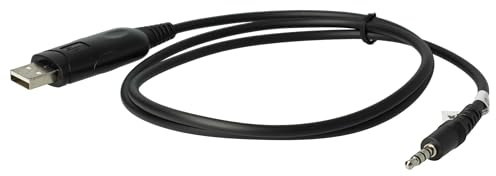 vhbw USB Programmierkabel kompatibel mit Yaesu Vertex VX-110 | VX-132, VX-131, VX-10, VX-130, VX-14, FTH-2010, FTH-7008, VR-500 Funkgerät, schwarz