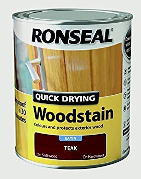 Ronseal 750ml Woodstain Quick Dry Satin (Teak)