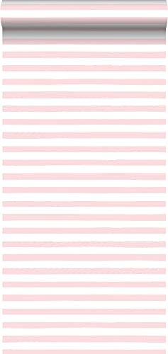 ESTAhome papier peint à rayures rose clair et blanc - 138969-0,53 x 10,05 m