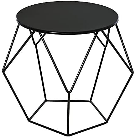 homcom Tavolino da caffè Salotto Design Nordico Minimalista Geometrico Ampio Piano, Acciaio, 54x54x44cm