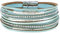 StarAppeal Armband Lederarmband mit Strass, Ketten und Schmuckelementen, Magnetverschluss Silber, Damen Armband (Mint)