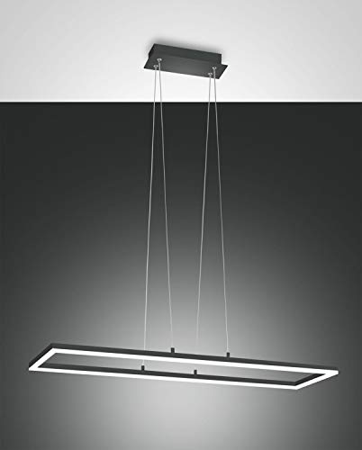 Fabas Luce Bard LED Integrated Pendant Ceiling Light Light Anthracite Glass