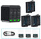 Coolshow Hero 7 6 5 Akku 1500 mAh wiederaufladbarer Akku (3 Packungen) und 3-Kanal-USB-Akku-Ladegerät für Hero 7 6 5 Schwarz, Hero (2018), Hero 8, Hero 8 Schwarz, AHBBP-501