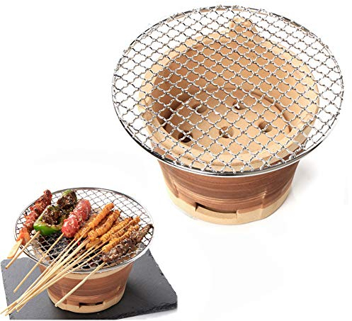 Tapas, parrilla de barro al aire libre, parrilla de cerámica, asador pequeño, parrilla de carbón, barbacoa, escritorio, barbacoa, barbacoa, horno, estufa de calefacción para picnic, jardín, terraza,