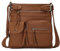 FANDARE Leichte Schultertasche Umhängetaschen Damen Schulranzen Handtaschen Klein Frauen PU Leder Wasserdicht Freizeit Sports Arbeit Outdoor Reise Messenger-Bags Braun