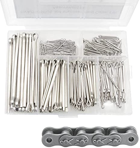 Eastuy Splint-Sortiment in U-Form | 230-teiliges, verzinktes, hochwertiges Stahl-Splint-Befestigungsclip-Set | Gerade Haarnadeln in 6 Größen halten Stecknadeln oder Kronenmuttern an Ort und Stelle