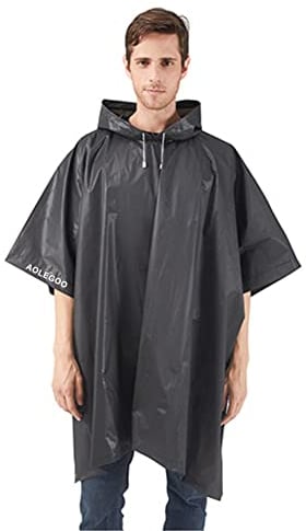 2 Stück Regenponcho, EVA Wiederverwendbarer Tragbarer Unisex-Regencape für Survive, Fahrrad, Wandern, Camping, Angeln, Konzert, Stadion, Festival (Schwarz)