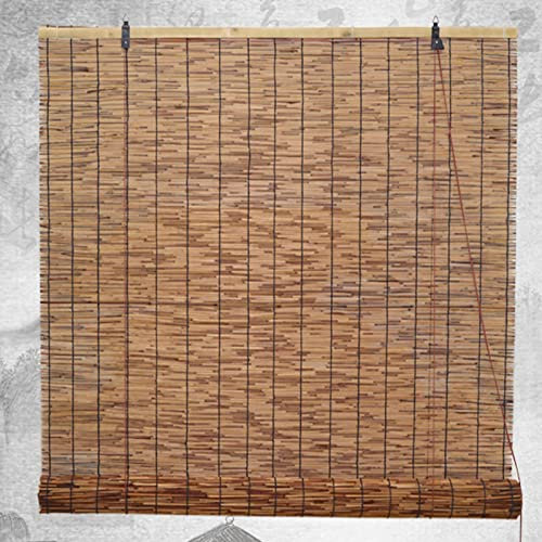 KDDFN Eco Rideau de Roseau,Rideau de Paille Pare-Soleil de Balcon,Volet Roulant Décoratif Vintage,Protection Solaire Imperméable et Respirante Ombrage,Personnalisable (120x140cm/47x55in(WxH))