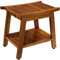 TEAKMAMA Panca da doccia in teak da 53 cm con ripiano e maniglie, sgabello da doccia in legno di teak e spa, panca da doccia impermeabile per interni ed esterni, sgabelli da bagno per adulti seduti