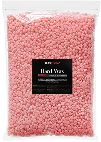 1 kg hartes Enthaarungswachs in Lutschtabletten, rosa Natur-Enthaarungswachs, Heißwachs-Enthaarung ohne Vliesstreifen