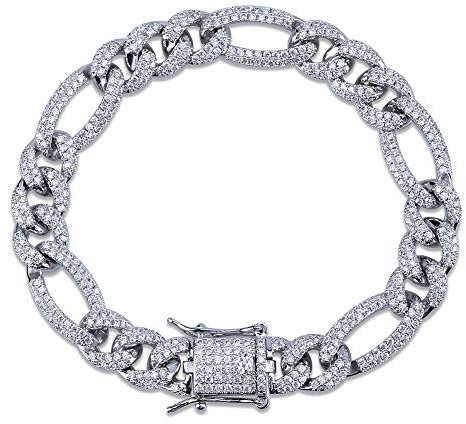 ZEDARO Hip-Hop-High-End-Armband aus Miami Cuba-Kette, Drahtstil für Männer und Frauen, Armbandschmuck und Liebesmode-Geburtstagsgeschenk für Freund, Mutter, Armband