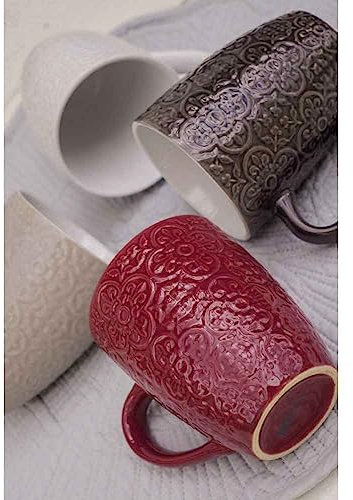 Home Arredo Casa Box 4 Tazze Colazione Mug Multicolor in Ceramica