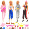 Miunana 16 Puppenkleidung 4 Kleidung 12 Zubehör Schuhe Brillen Skateboard, Puppenzubehör Outfits Kleider für 30 cm Mädchen Puppen