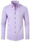 seiveini Chemise Homme Manches Longues Regular Fit Repassage Facile Chemise Hommes Business Mariage Fêtes Chemiser et Blouses Vintage Chemise Hippie Homme Chemisette Couleur Unie A Violet Clair L