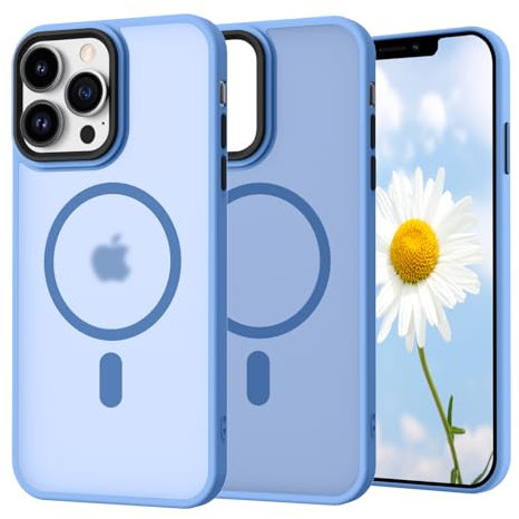 SupVict iPhone 13 Pro Max Case Magnetic, Phone Case iPhone 13 Pro Max Compatible with Magsafe Translucent Matte Back, Anti-Yellow Military Grade Protective Cover for iPhone 13 Pro Max Mint Blue