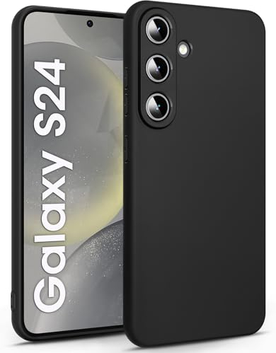 BENNALD Hülle für Samsung Galaxy S24 5G, Extrem Dünn Handyhülle Weiche TPU Stoßfest Kratzfest Schutzhülle Case S24 5G, Matt Schwarz