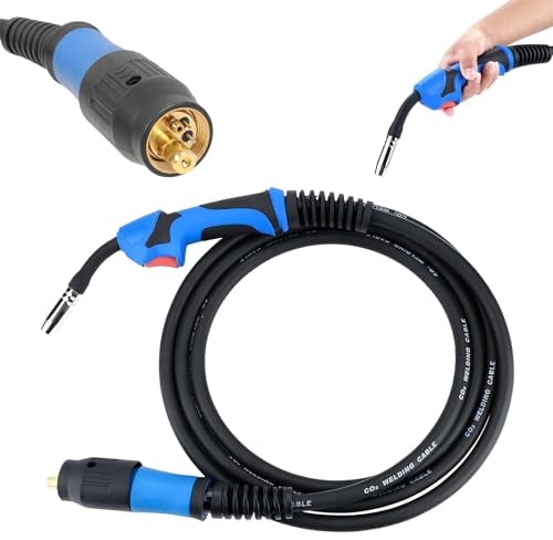 MIG MAG Schweißbrenner MB15 AK 4m Schlauchpaket Schutzgas WIG Schlauchpaket EURO Zentralanschluss Mig Mag Schweissgerät Schweißzubehör Leicht Flexibel Kopf für Schweißgeräte CO² Schweißen