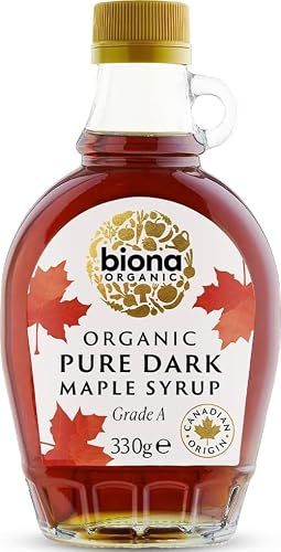 Biona Organic Maple Syrup, 330g | Pure Canadian Grade A Dark, Naturally Sweet, Refined Sugar Free, Suitable for Vegans, Ideal for Pancakes and Baking