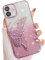 AIGOMARA Glitzer Hülle für iPhone 11 Hülle, 3D Schmetterling Dreidimensional Handyhülle mit funkelnder Treibsand, Bling Farbverlauf Karte, Kameraschutz Transparent Schutzhülle für Frauen, Rosa