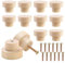 Taoduod 12 Piezas Pomos y Tiradores de Madera Redondos Tiradores Cocina Redondas de Cajón Asa de Madera de Seta de Un Solo Agujeroaccesorios para Asas de Puertas Ventanas Y Cajonesaccesorios de Madera