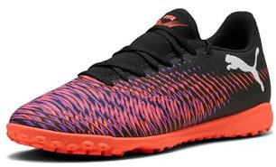 PUMA Men's Future 8 Play Turf Trainer Soccer Cleats Sneaker, Black-white-glowing Red, 9.5 UK