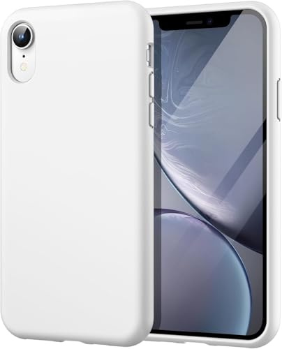 Generico cover in silicone liquido morbida antiscivolo e antiurto per iPhone XR (Bianco)