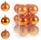 RELONGGI 6cm Weihnachtskugeln Orange - 12pcs Christbaumkugeln aus Plastik, Splitterfrei, 3stile und in Tollen Farben (Orange, 6cm)