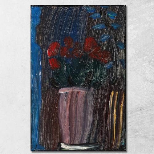 Stillleben Alpenveilchen in Blüte Alexej von Jawlensky avj110 Kunstdruck auf Leinwand, Fine Art, gerahmt, fertig zum Aufhängen, hochwertig, 200 x 120 cm