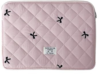 9-11 Inch Tablet Sleeve Case for iPad Pro 11 Air 4 10.2 Tab Protective Bag Cute Bowknot Quilted Puffy Laptop Pouch Carrying Case