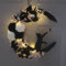 Halloween Moon Cat Wreaths - Autumn Decor Creative Front Door Wreath, Black Cat Wreath for Outdoor Parties