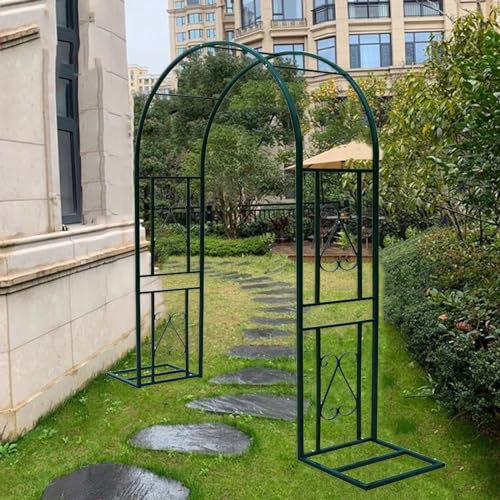 XFQZJG Heavy Duty Garden Arch Metal Rose Arches Wide 140cm 180cm 220cm 260cm 300cm 340cm Rustproof Garden Entrances Decoration Arch Trellis For Climbing Plants