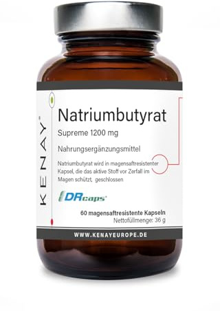 Natriumbutyrat SUPREME 1200 mg | 60 Kapseln magenresistent | Nahrungsergänzungsmittel | KENAY®