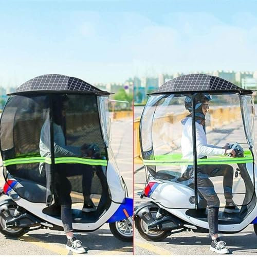 Genérico Fundas para vehículos de Deportes de Motor, Funda Impermeable para Scooter de Movilidad, Parasol Universal Totalmente Cerrado para Motocicleta, Parasol, sombrilla, Parabrisas, toldo para mot