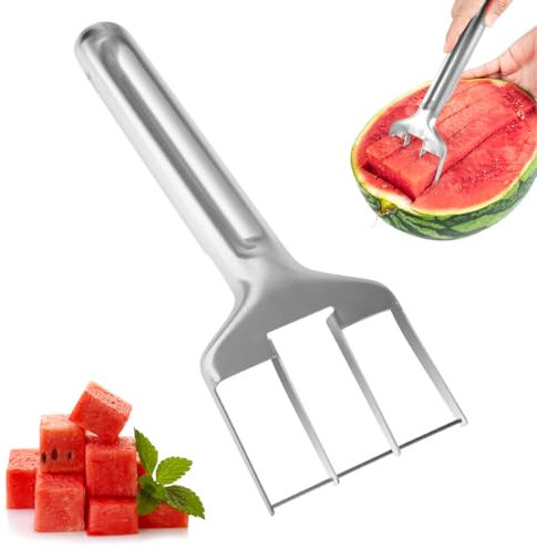 Cortador de sandía, cortador de frutas de acero inoxidable, herramienta de corte de sandía para fiestas en casa, camping, utensilios de cocina