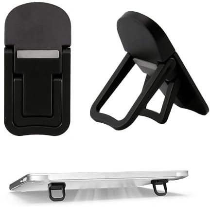 Wjelet 2Pcs Keyboard Riser, Portable Foldable Adjustable Keyboard Stand, Self-Adhesive Ergonomic Laptop Riser Feet for Most Keyboards, Mini Computer Keyboard Lift(Black)