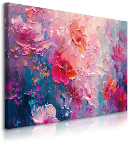 Muralo Wandbilder Moderne Wanddeko, Blumen, Aquarell, Kunst - 70x50 cm | Leinwandbild, Modernes Design, Aufhängefertig, UV-beständig - ideal für Wohnzimmer und Schlafzimmer