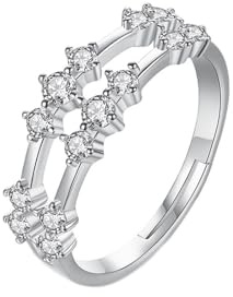 Tolldek Echt Gold Diamantring Weißgold 750, Diamant Klassiker Freundschaftsringe, 18K Hochzeitsring, 52 (16.6)