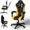 Juskys Gaming Stuhl – PC Stuhl & Bürostuhl in einem, ergonomisch, verstellbare Rückenlehne, höhenverstellbar, Kunstleder Gaming Chair Schwarz/gelb