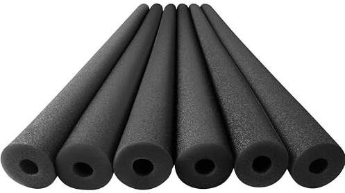 Play22 Pool Noodles Foam 6 Pack - Extra Dense Soft Black Foam Noodle Tube, Bulk Swim Noodles, Multi-Purpose, Floating Training Device, Exercise Aid, Craft Projects