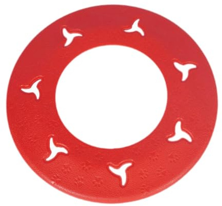 Hundefliegenscheibe mit rutschfester Textur und bissfestem Material, 21,6 cm, aerodynamische Frisbee für Spielen und Training im Freien, Rot