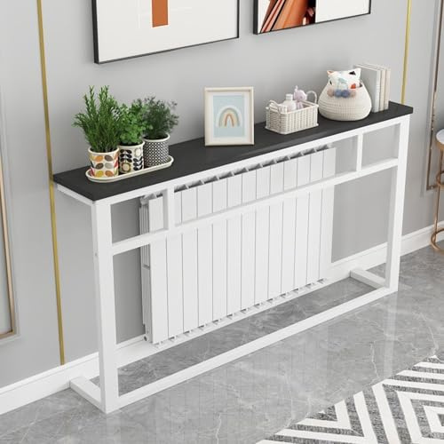 DYUNCZ Multi Functional Radiator Shelf with Top Storage, Over Radiator Shelf, Sofa Tables, Thickened Steel Frame, for Foyer, Hallway(Black,100x20x90cm)