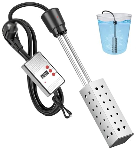 2500W Electric Immersion Heater,Stainless Steel Element,with Digital Controller,for Bathtub, Paddling Pools, Above-Ground Pool Heating
