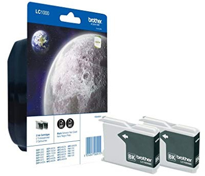 Brother LC-1000BK Twin Pack mit 2 Tintenpatronen in Schwarz für je 500 Seiten