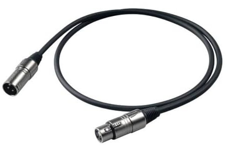 PROEL BULK250LU6 - Cavo Audio professionale per microfono con connessioni Cannon XLR 3P Maschio a Cannon XLR 3F Femmina da 6mt, Nero