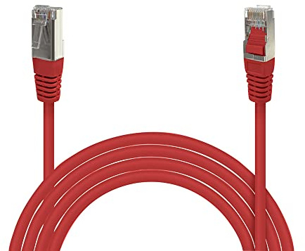 Waytex 3209 Netzkabel (Patch, RJ45, abgeschirmt, FTP, Cat 5e, 5 m) rot