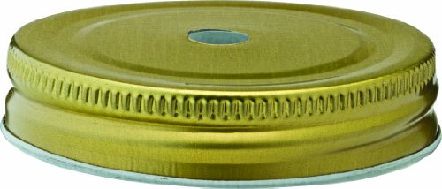 Utopia Drinking Jar Lids with Straw Hole Gold - Case of 24 | Mason Jar Lids, Lids for Drinking Jars, Tops for Drinking Jars