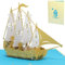 LINPOPUP, LIN17161, Pop - Up - 3D Karte - Schiff - Boot, Geburtstagskarte, Glückwunschkarte, Gutschein, Boot Führerschein, Reisegutschein, Segelschiff, N116