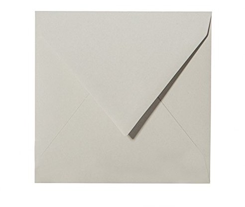 Paper24 25 Briefumschläge quadratisch 155x155 mm, 120 g/qm, Umschläge 155x155 mm in Grau