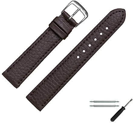 MARBURGER Uhrenarmband 18mm Leder Vegan Braun - Werkzeug Montage Set 5201831000120