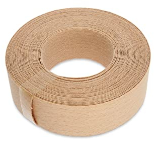 WoodPress® 30 mm Bois de Hêtre Véritable Bande de Chant en Placage Préencollé – Rouleau de 7,5 m – Application à Repasser facile à faire soi-même, couvre le bord d'un panneau MDF standard